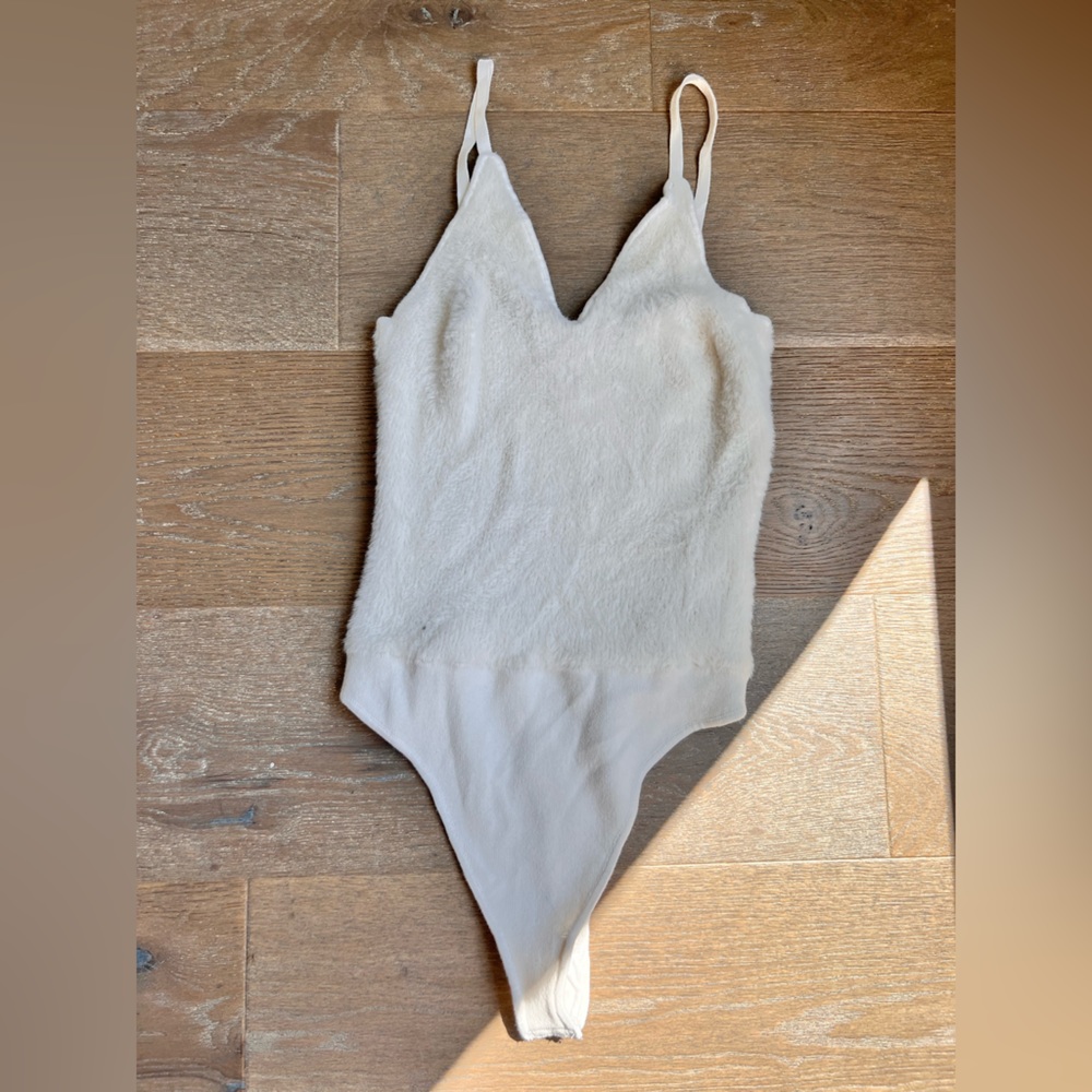 Free people white fluff bodysuit
